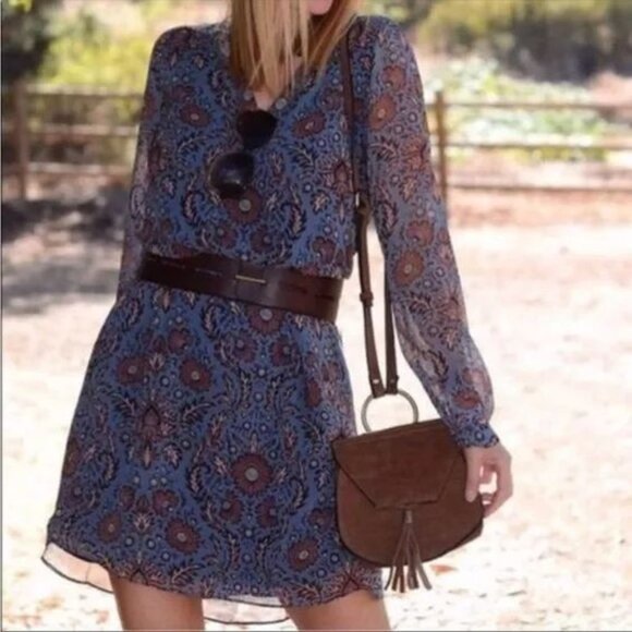 CAbi Provincial Tunic Shift Dress in Kyoto Blossom Blue Floral Size Medium - Picture 4 of 16